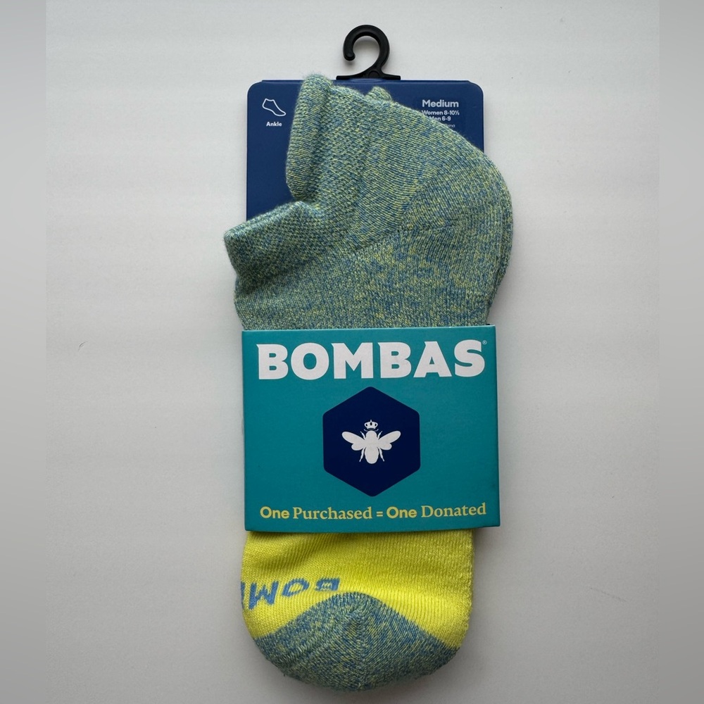 Bombas Socks - Light Blue and Neon Yellow